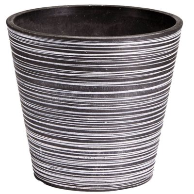 decorative plastic garden pot black and white