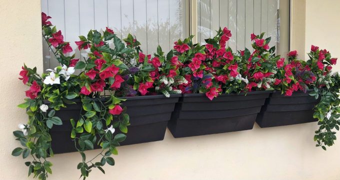 Hanging Artificial Bougainvillea Plant (Pink / Lilac) UV Resistant 90cm