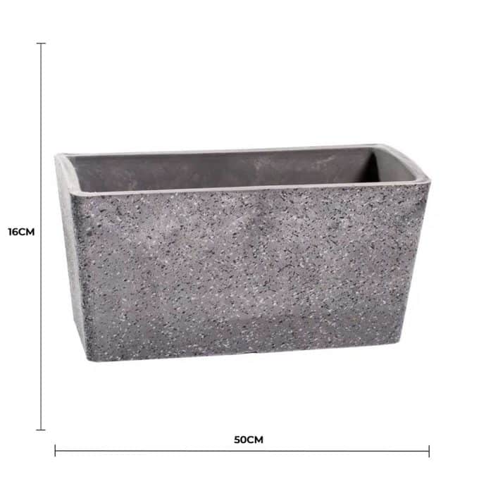 Imitation Stone Grey White Stone Rectangle Planter 50cm
