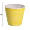 Yellow and White Engraved Pot 14cm