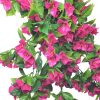 pink flowers / green leaves - artificial hanging bougainvillea plant
