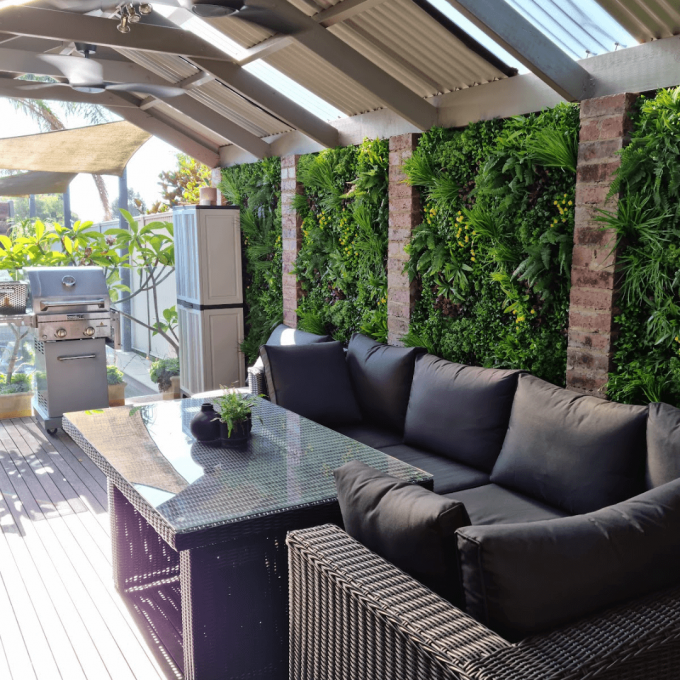 Luxury Country Fern Recycled Vertical Garden / Green Wall UV Resistant 100cm x 100cm