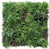 artificial vertical garden with ferns and grasses