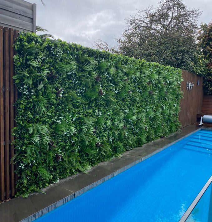Poolside Renovation Green Wall