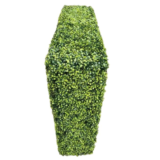 Portable artificial plant hedge wall panel / boxwood hedge 75cn high length view