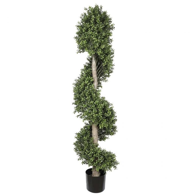 artificial topiary tree with spiral tree