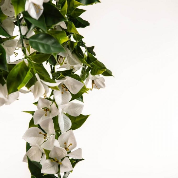 hanging garland artificial bougainvillea plant white