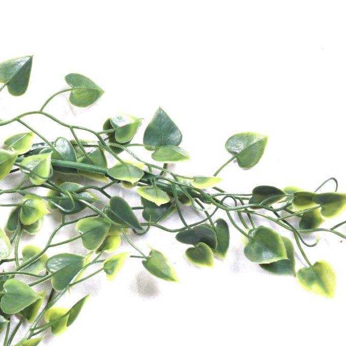 Artificial Hanging Plant With Heart Leaf Bush and Stem / Leaves