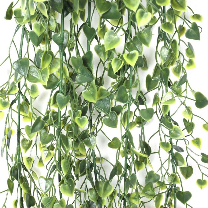 Artificial Hanging Plant With Heart Leaf Bush