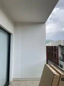 Balcony Wall with Render Finish before Vertical Garden