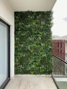 Balcony Wall with Render Finish After Vertical Garden