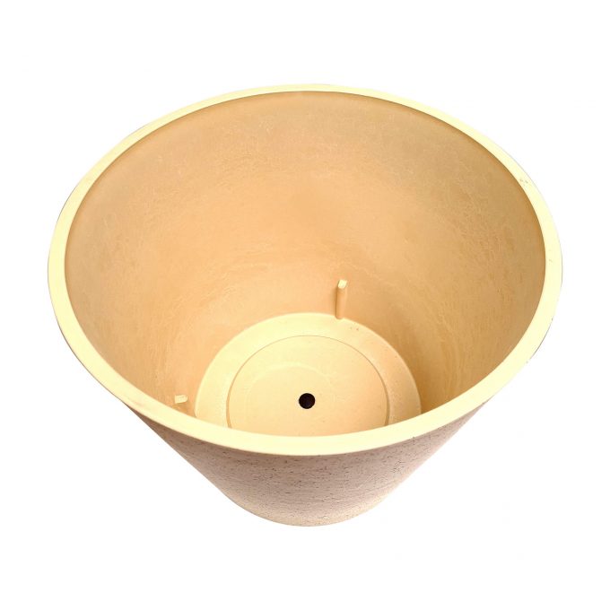 Cream Planter Stone planter pot made with recycled materials