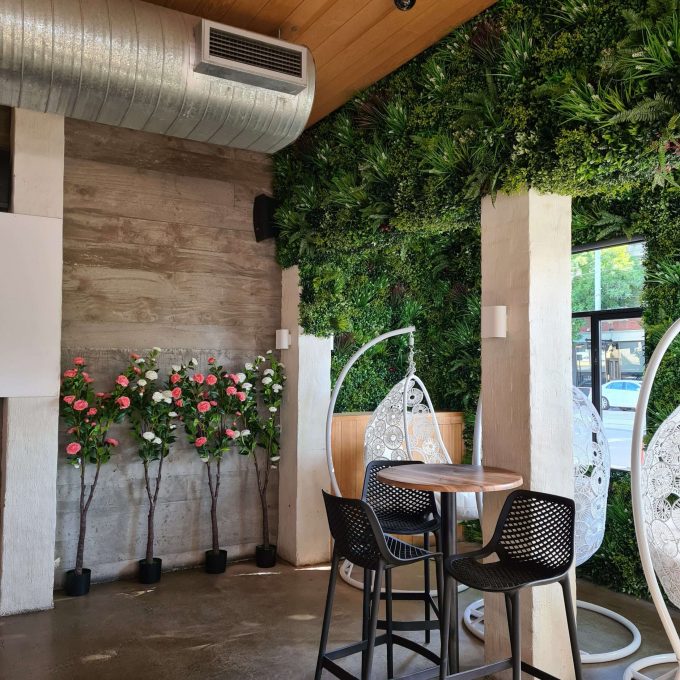 Artificial plants installed in a hotel in melbounre