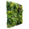 Realistic artificial vertical garden with evergreen style foliage - side view
