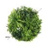 Flowering White Artificial Green Wall Disc UV Resistant 50cm (White Frame)