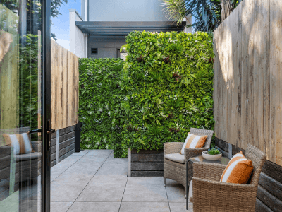 Vertical green walls add high impact without taking up floor space