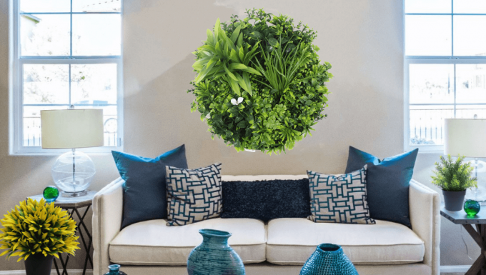 Artificial vertical garden wall art disc