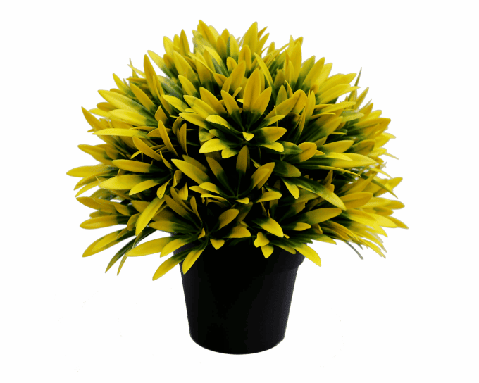 Small Potted Artificial Decorative Yellow Lily Plant UV Resistant 20cm