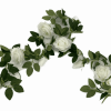 artificial white rose garland