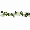 Flowering White Artificial Rose Garland 190cm