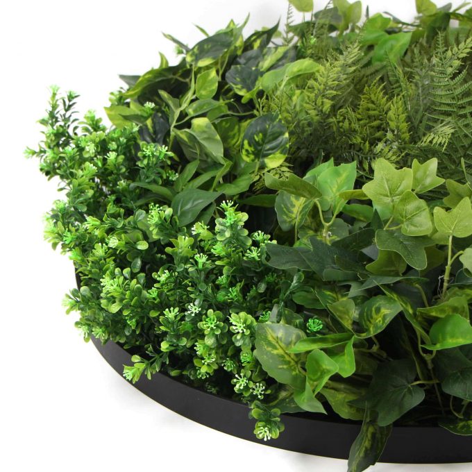Artificial Green Wall Disc 80cm Wall Art Side View