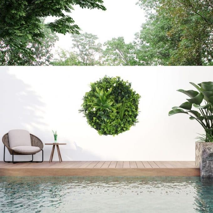 Outdoor pool wall art disc