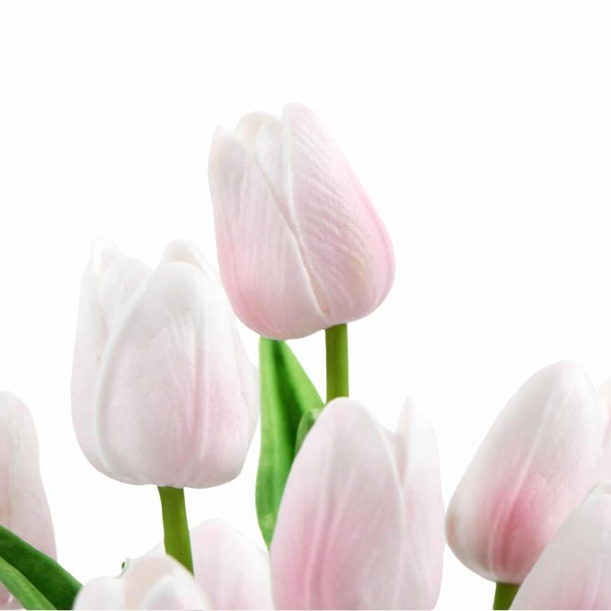 Artificial Potted Tulip Plant with Pink Flowers