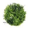 Slimline Flowering White Artificial Green Wall Disc UV Resistant 100cm (Black-Frame)