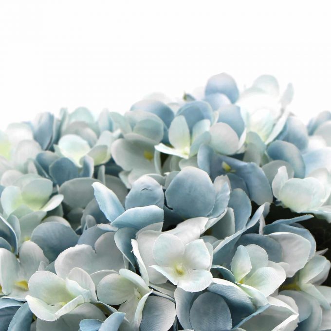 Flowers Artifiical Hydrangea with Glass Vase (Artificial Flowering Blue Hydrangea)