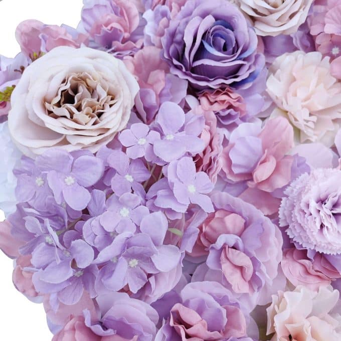 Faux Flowers Pink and White Artificial Flower Wall Panel