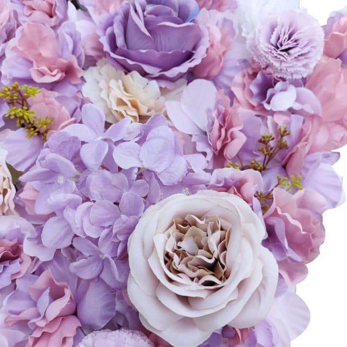 Mixed Faux Flowers Pink and White Artificial Flower Wall Panel