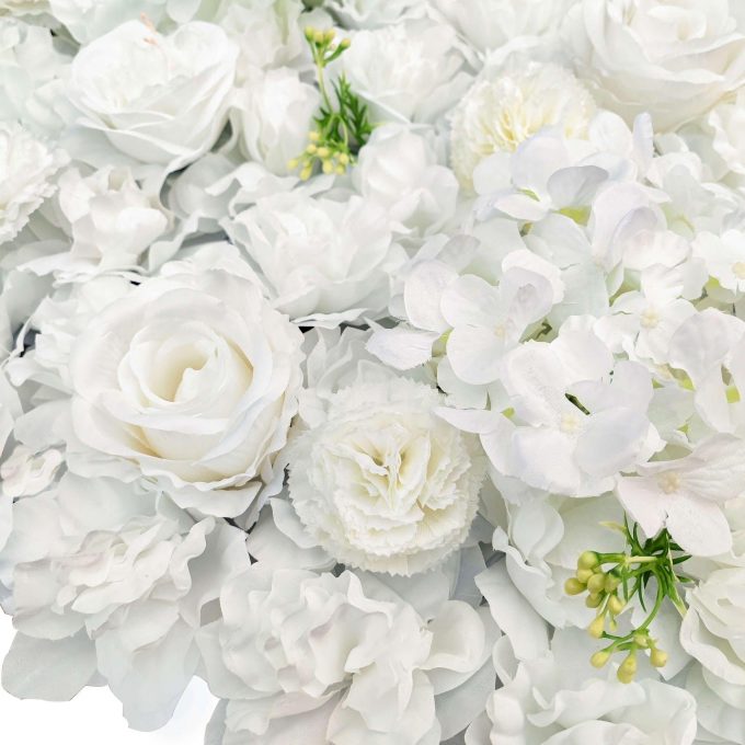 White Artificial Flower Wall Panel