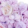 Pink and White Flowers Backing Artificial Flower Wall Panel with Pink Flowers