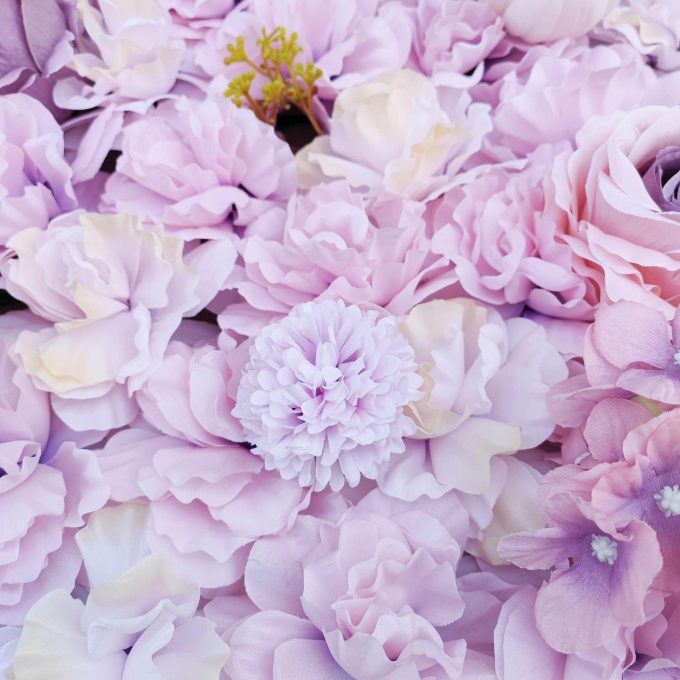 Artificial Flower Wall Panel with Pink Flowers