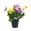 Mixed Pink and Yellow Flowering Potted Artificial Pansy Plants