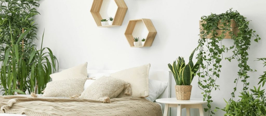 Transform your bedroom into a haven with artificial greenery