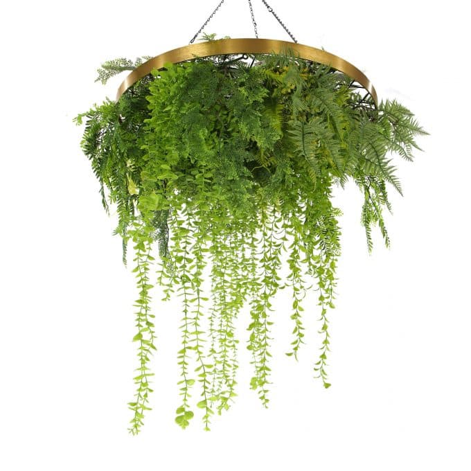 Hanging Vertical Garden Disc with Gold Frame