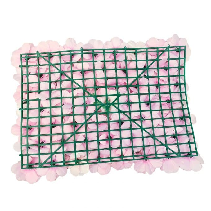 Artificial Flower Wall Pink and White Flowers Back of Panel