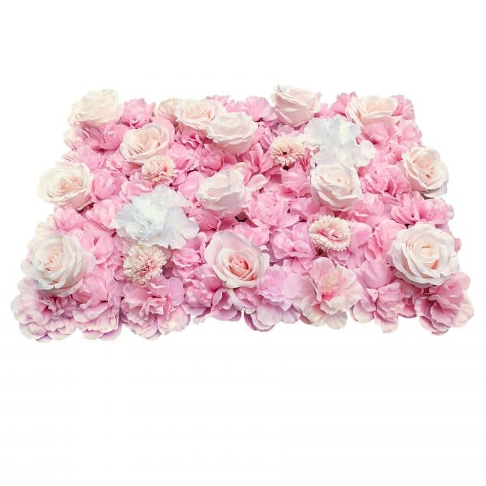 Artificial Flower Wall Pink and White Flowers Side View