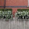 Hanging Artificial Flowering Plants for Outdoors with Boxwood Topiary Plants