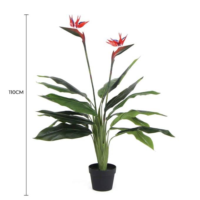 Artificial Bird Of Paradise Plant 110cm (Red Flowers)