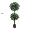 Artificial Bayleaf Ficus Topiary Tree Two Ball Potted Topiary 130cm