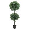 Artificial Topiary Plant with 2 Balls Faux Ficus Tree Topiary with 2 topiary Balls in a Pot