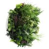 Frame and Leaf View Slimline Artificial Green Wall Disc White Colour Fresh Disc 60cm