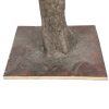 Large Artificial Olive Tree with Metal Plate and Faux Olives attached to the tree close up faux olives base plate