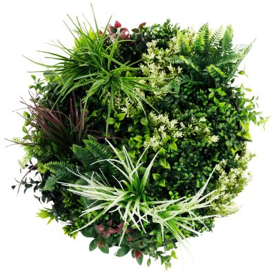 Slimline Artificial Green Wall Disc White Colour Fresh Disc 60cm