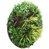 UV Resistant Slimline Artificial Green Wall Disc Black 100cm Grassy Ferns Field Wall Art Side View