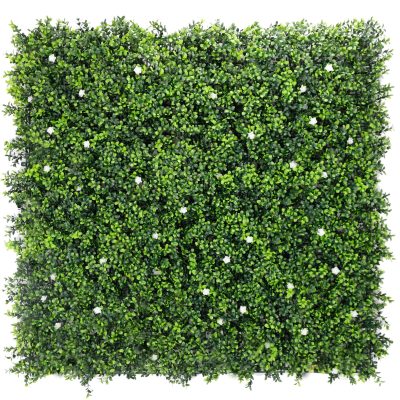 Artificial Buxus Hedge Panels with Flower Flowering Artificial Green Walls