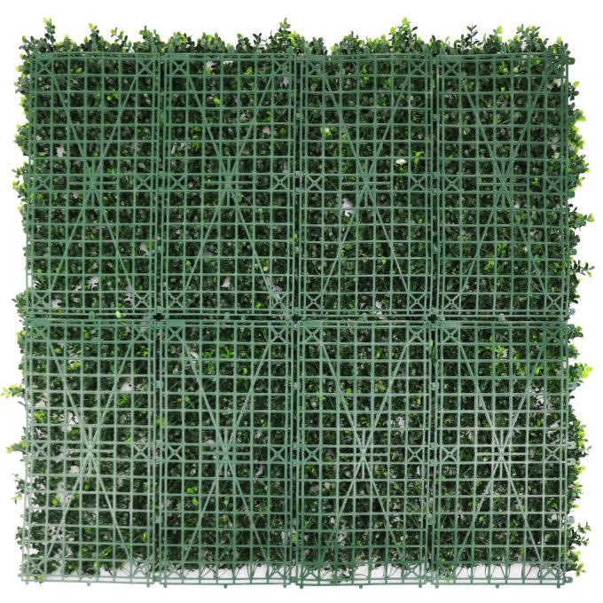 Back View Artificial Buxus Hedge Panels with Flower Flowering Artificial Green Walls
