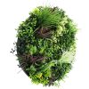 Slimline Artificial Green Wall Disc Art 80cm Colour Fresh UV Resistant Black Frame